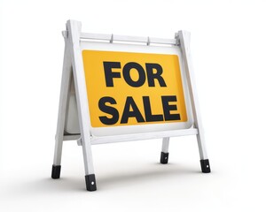 Attention Grabber: 'For Sale' Announcement Sign Against a Crisp White Background