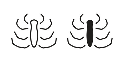 Human Ribs icon for website, thin line icons. vector logo design