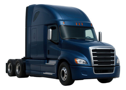 Durable long-haul truck featuring a tall sleeper cab and side panels.