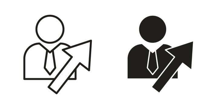 Lead conversion icon for website, thin line icons. vector logo design