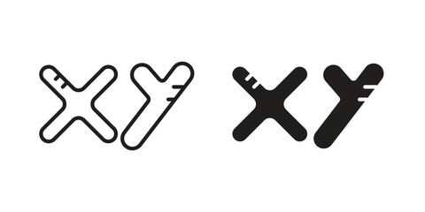 Masculine Chromosomes icon for website, thin line icons. vector logo design