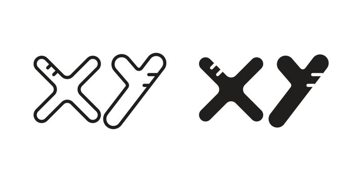 Masculine Chromosomes icon for website, thin line icons. vector logo design
