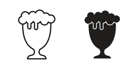 Milkshake icon for website, thin line icons. vector logo design