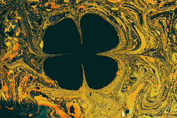 Abstract colorful ebru marbling art with floral pattern texture background