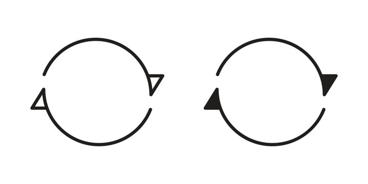 Recurring icon for website, thin line icons. vector logo design