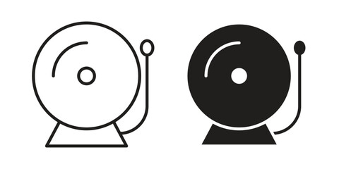 School bell icon for website, thin line icons. vector logo design