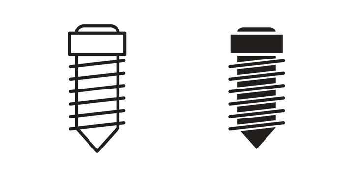 Screw icon for website, thin line icons. vector logo design