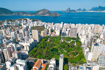 Aerial View of Icarai District in Niteroi City With Saint Benedict Park in the Middle