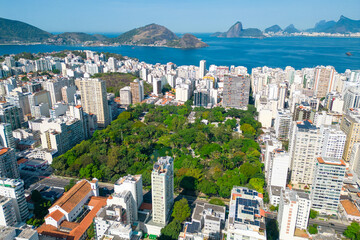 Aerial View of Icarai District in Niteroi City With Saint Benedict Park in the Middle