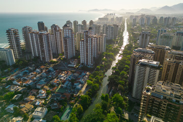 Newly Developed Condominium Buildings in Highly Americanized Barra da Tijuca District in Rio de Janeiro, Brazil