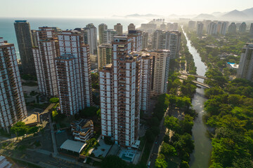Newly Developed Condominium Buildings in Highly Americanized Barra da Tijuca District in Rio de Janeiro, Brazil