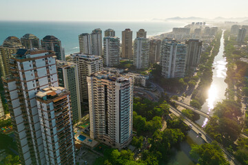 Newly Developed Condominium Buildings in Highly Americanized Barra da Tijuca District in Rio de Janeiro, Brazil