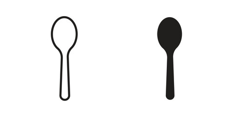 Tablespoon icon for website, thin line icons. vector logo design