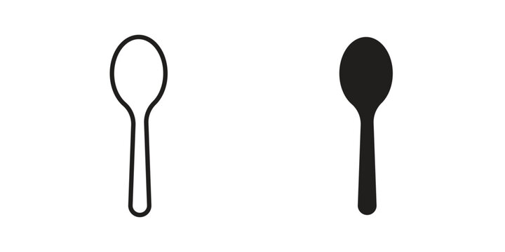 Tablespoon icon for website, thin line icons. vector logo design