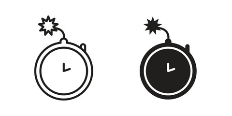Time bomb icon for website, thin line icons. vector logo design © iconic