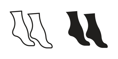 Obraz premium Tiptoe feet icon for website, thin line icons. vector logo design