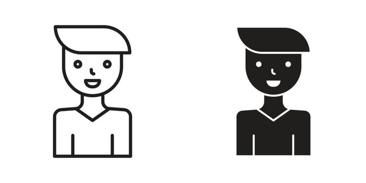 Ventriloquist icon for website, thin line icons. vector logo design