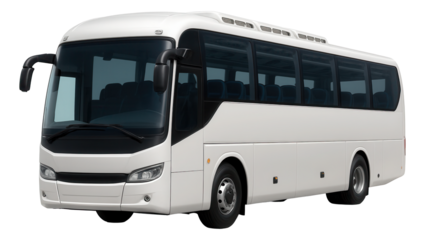 Spacious high-roof express bus with individual air vents for comfort.
