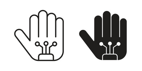 Obraz premium Wired gloves icon for website, thin line icons. vector logo design