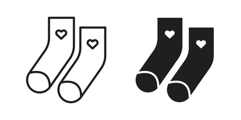 Women socks icon for website, thin line icons. vector logo design