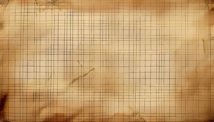 beige graph paper texture with brown grid lines creases worn education planning and design