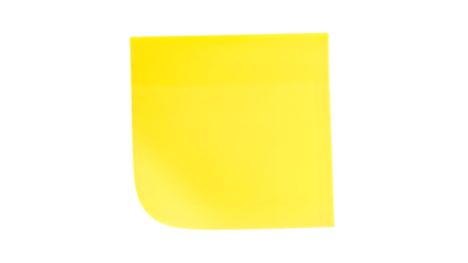 Yellow Sticky Note isolated on a transparent background adhesive note paper note memo reminder