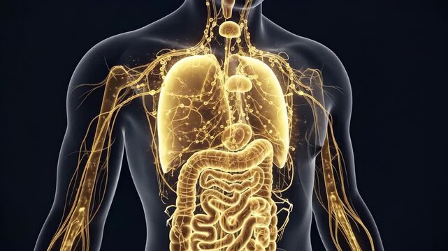 Human Anatomy Lungs Intestine Lymph Node System Medical Science
