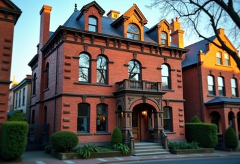 Historic Red Brick Townhouse Architectural Marvel with Charming Detail