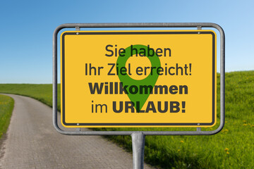 Obraz premium Ortstafel, Begrüßung, 