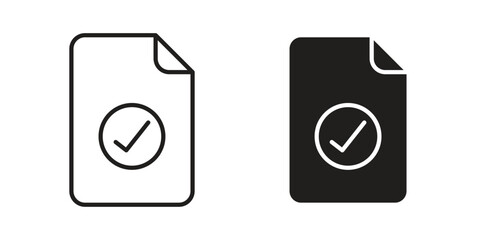 Accept document icons. Minimal logo design element, vector illustration.