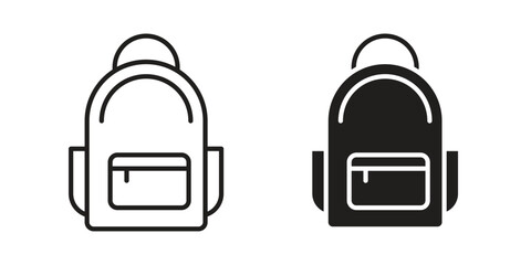 Obraz premium Backpack icons. Minimal logo design element, vector illustration.