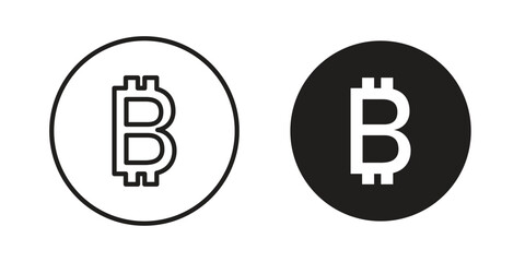 Bitcoin icons. Minimal logo design element, vector illustration.