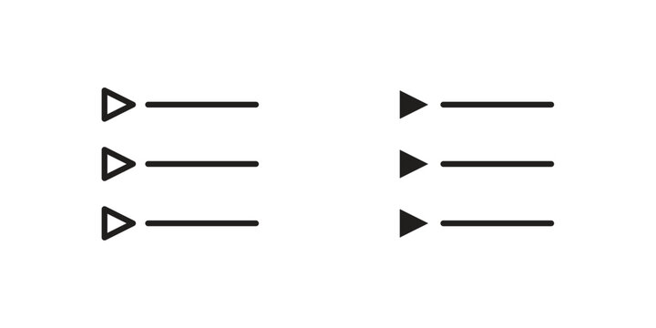 Bulleted list icons. Minimal logo design element, vector illustration.