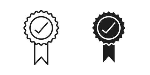 Certificate icons. Minimal logo design element, vector illustration.