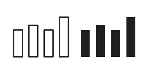 Chart icons. Minimal logo design element, vector illustration.