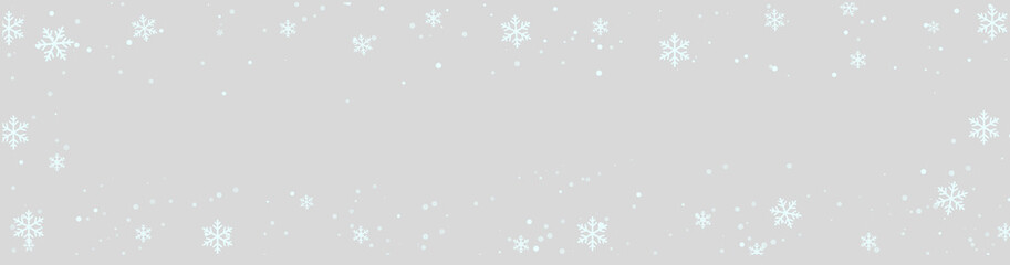 Falling snowflake border frame, festive winter snow overlay with scattered snowflakes on transparent background for Christmas banner or holiday greeting card design