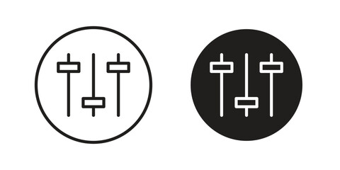 Obraz premium Control panel icons. Minimal logo design element, vector illustration.