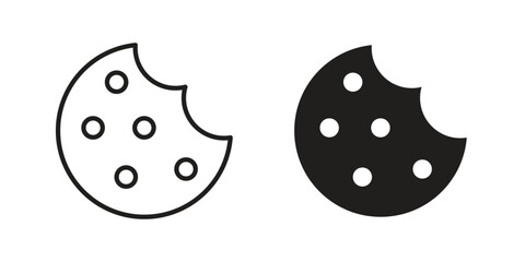 Cookie icons. Minimal logo design element, vector illustration.