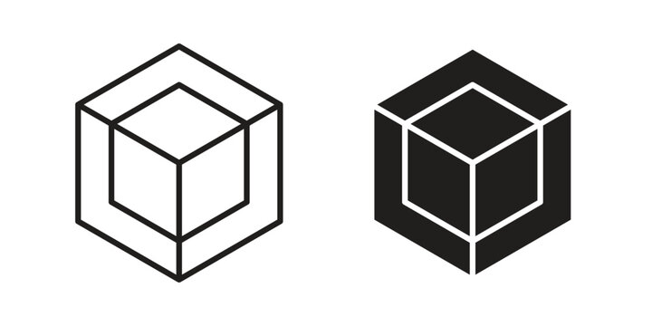 Cube icons. Minimal logo design element, vector illustration.