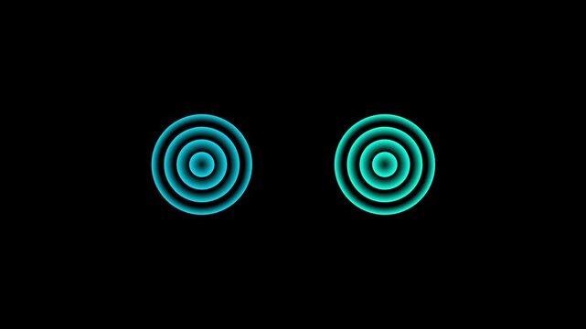Blue radio station signal. Sound wave background. Circle spin vector background