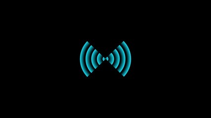Radio waves, Circle radar interface signal with concentric ring. Radio wave circle background. Abstract neon circle radio waves looping background optimized for signal visualization - Powered by Adobe