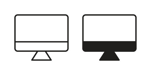 Desktop icons. Minimal logo design element, vector illustration.