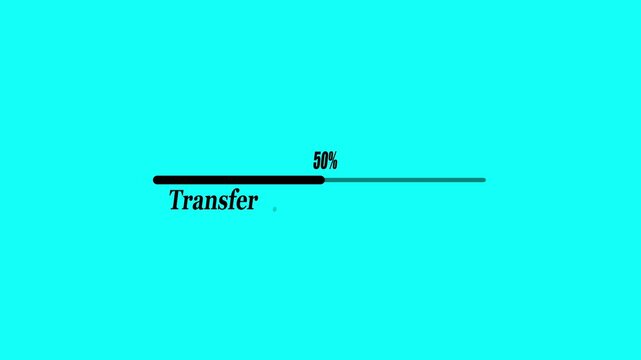 Financial transaction progress bar showing 48 percent transfer status, money processing animation for online banking interface, payment system workflow and software UI design