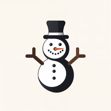 Snowman Christmas illustration isolated on white