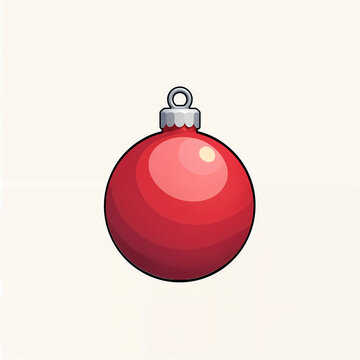 Red Christmas bauble ornament illustration isolated on white