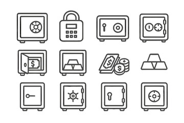 Collection of security and finance icons