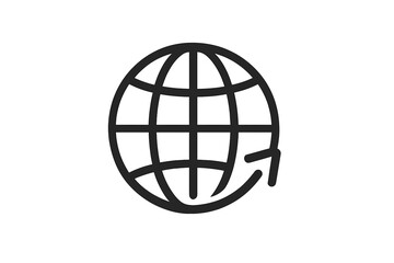 World globe with arrow icon on a gradient background