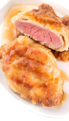 Chicken schnitzel on plate