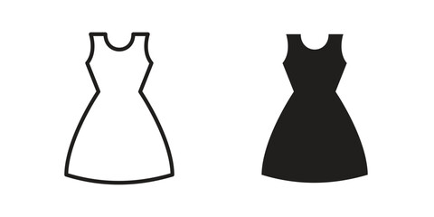 Dress icons. Minimal logo design element, vector illustration.