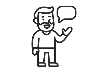 Man with speech bubble icon